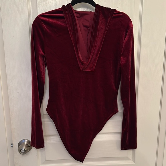 Like New: Forever 21 Red Velvet Bodysuit - Picture 5 of 11